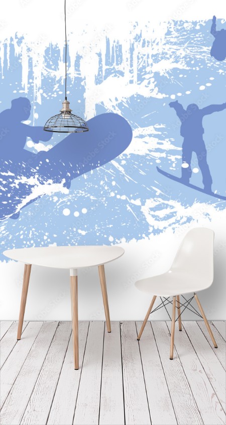 Afbeeldingen van Background snowboard silhouette